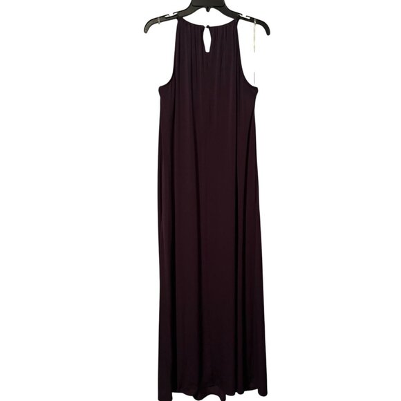 Cato Womens Purple Sleeveless Maxi Dress size Lrge With Decorative Beaded Neckli - Picture 8 of 12